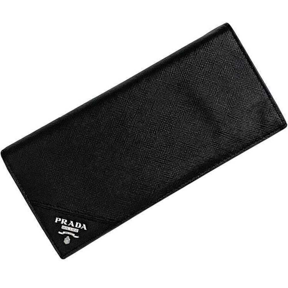 Prada Bifold Long Wallet Saffiano Leather Vertical Folding Nero Black